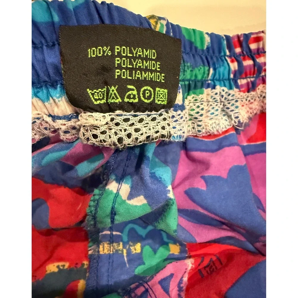 Vintage Santostefano Mens Abstract Geometric‎ Swim Trunks Multicolor Medium 90s